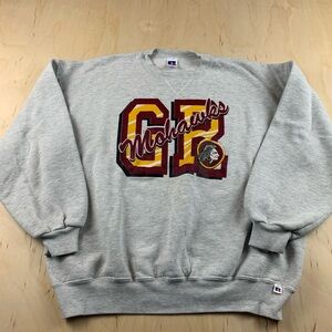 Russell Athletic Gray and Red Mohawks Crewneck Sweater